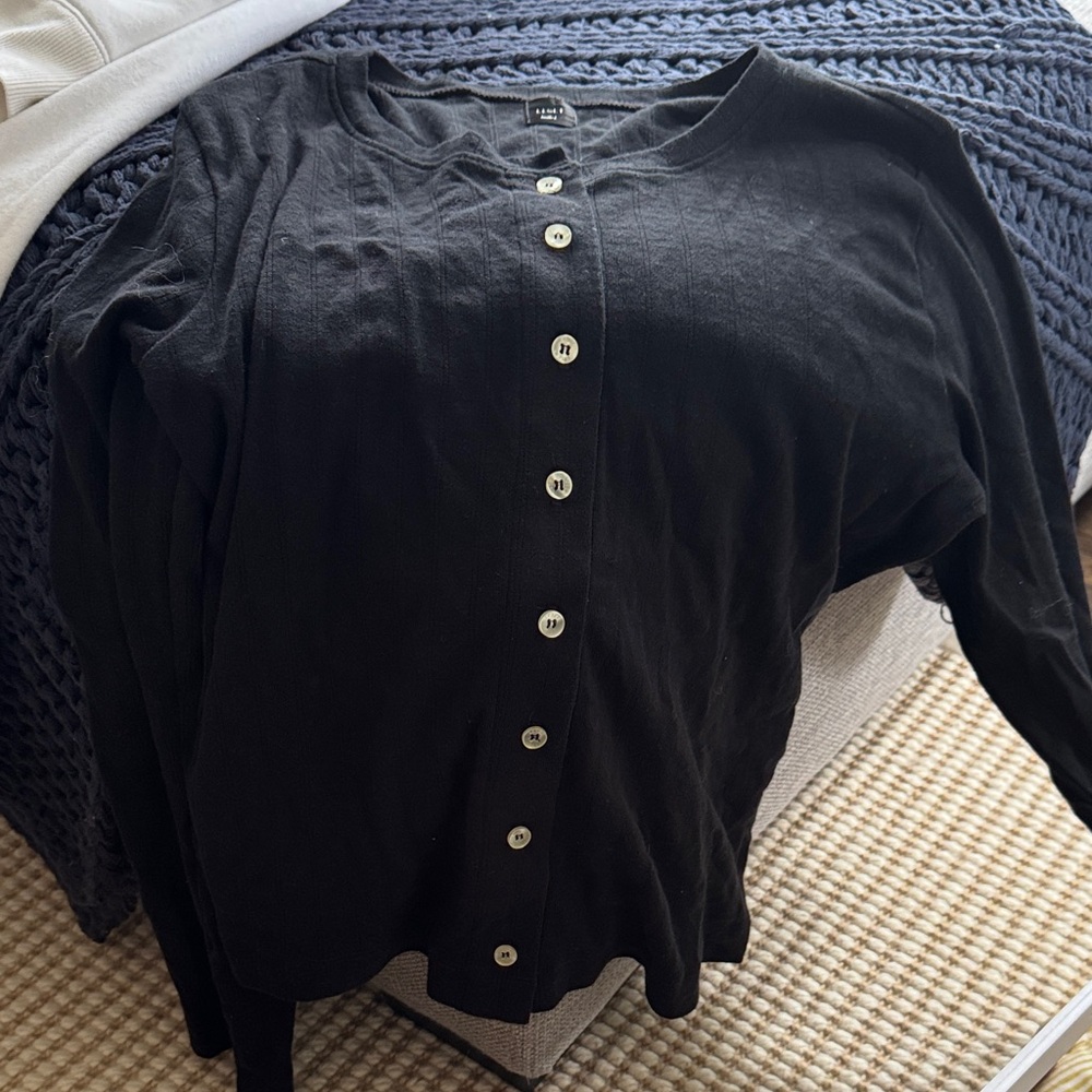 LESET Black Button-Up Shirt